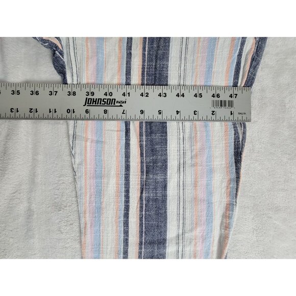 Xirena Womens Striped Straight Leg Cropped Casual Pants XS White Blue Pull-On - Picture 11 of 11